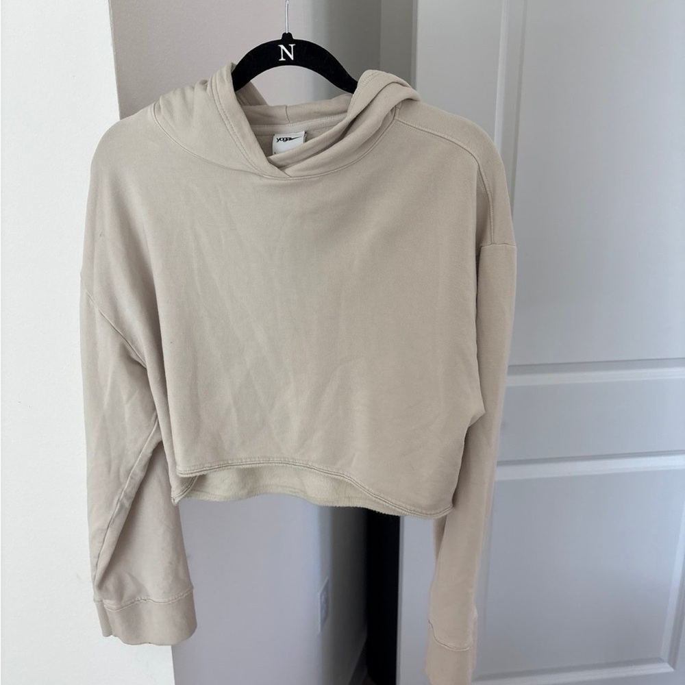 Nike Beige Cropped Hoodie